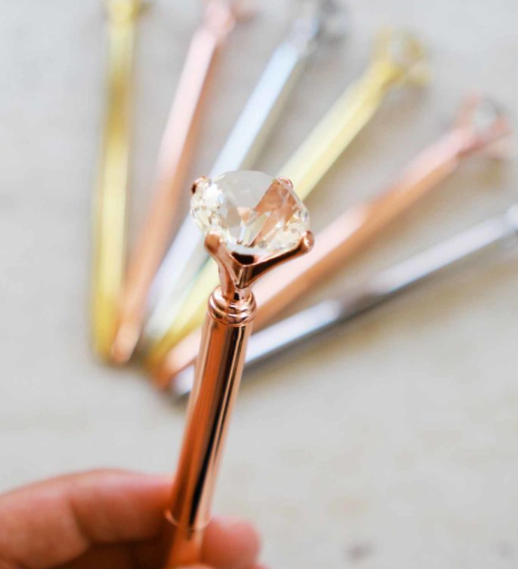 Diamond Top Journaling Pen | Rose Gold